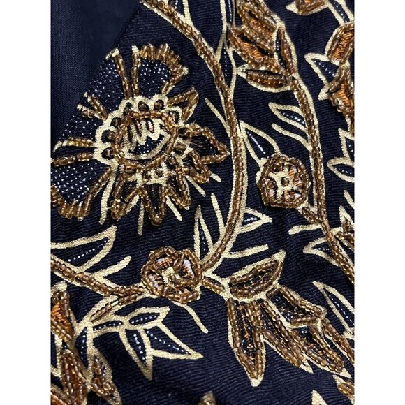 Vintage Passports of Pier 1 Imports jacket Beaded Large Women’s Cropped Floral - Picture 9 of 12